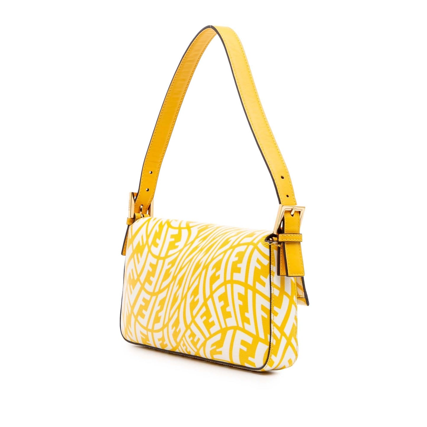 Fendi Medium Leather Embossed FF Baguette Satchel