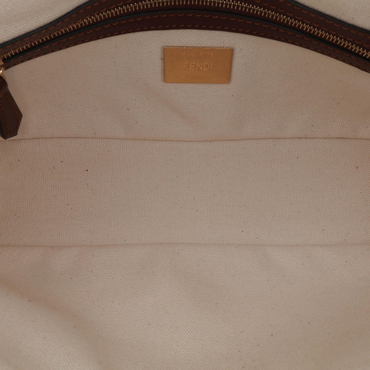 Fendi Sarah Coleman Zucca Embroidered Canvas Fish Eye Vertigo Baguette Satchel