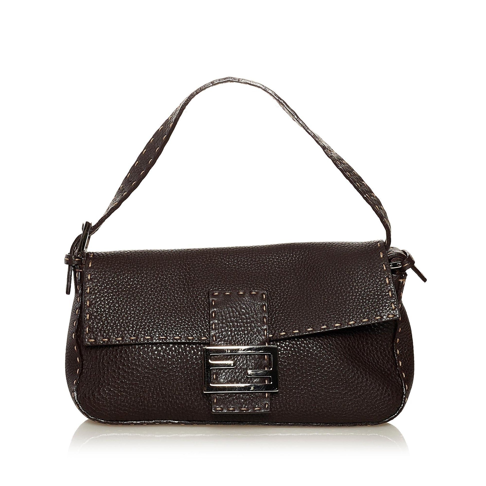 Fendi Selleria Leather Baguette