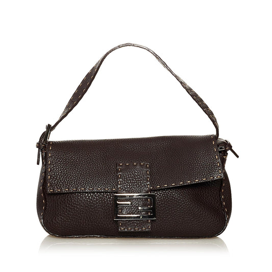Fendi Selleria Leather Baguette