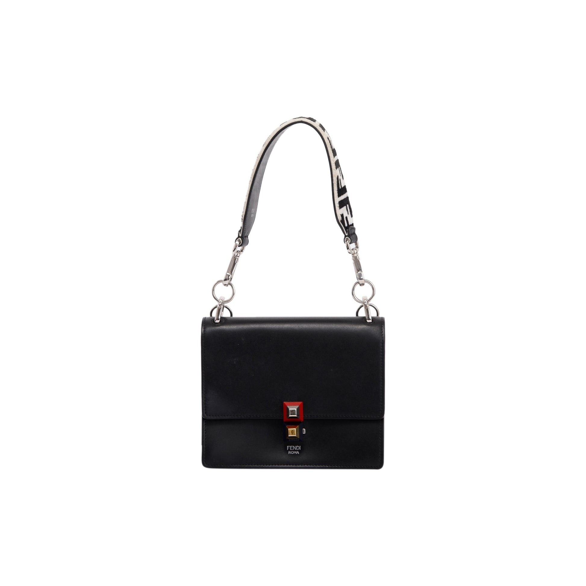 Fendi Small Kan I Leather Chain Shoulder Bag