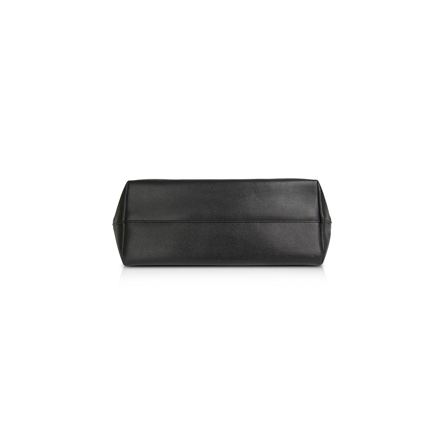 Fendi Small Leather and Shearling Logo Roll Tote