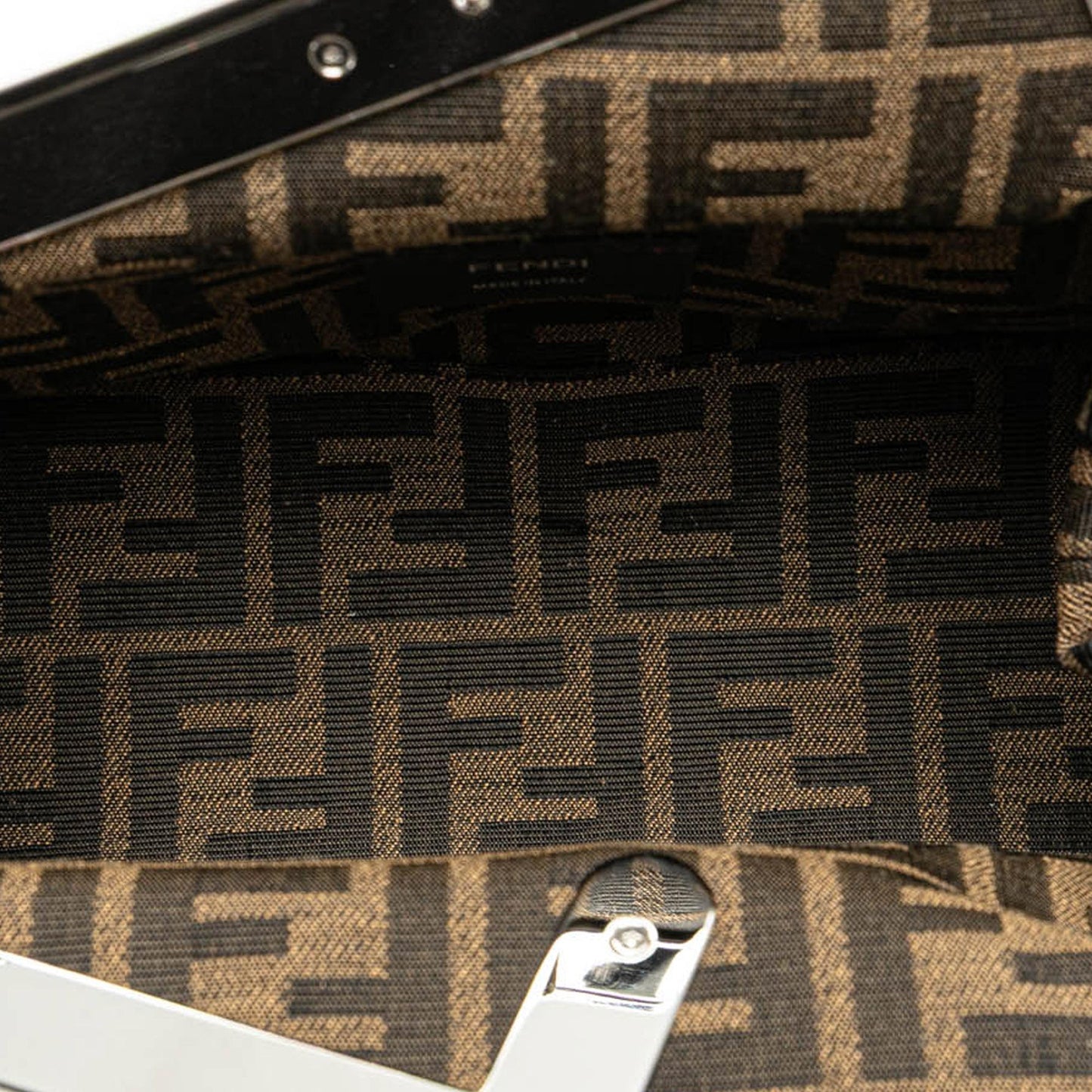 Fendi Striped Jersey Baguette Satchel