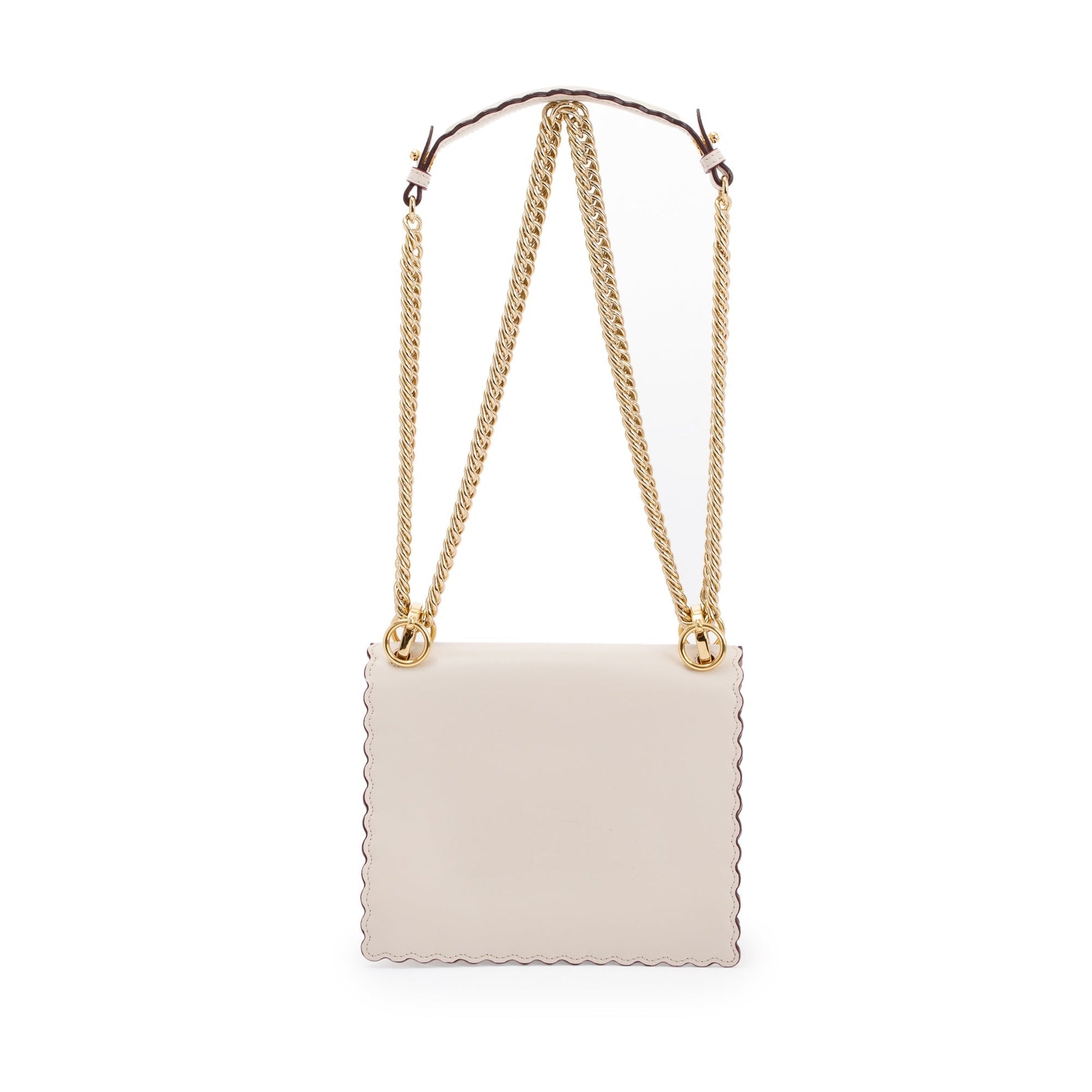 Fendi Small Scalloped Studded Kan I Shoulder Bag