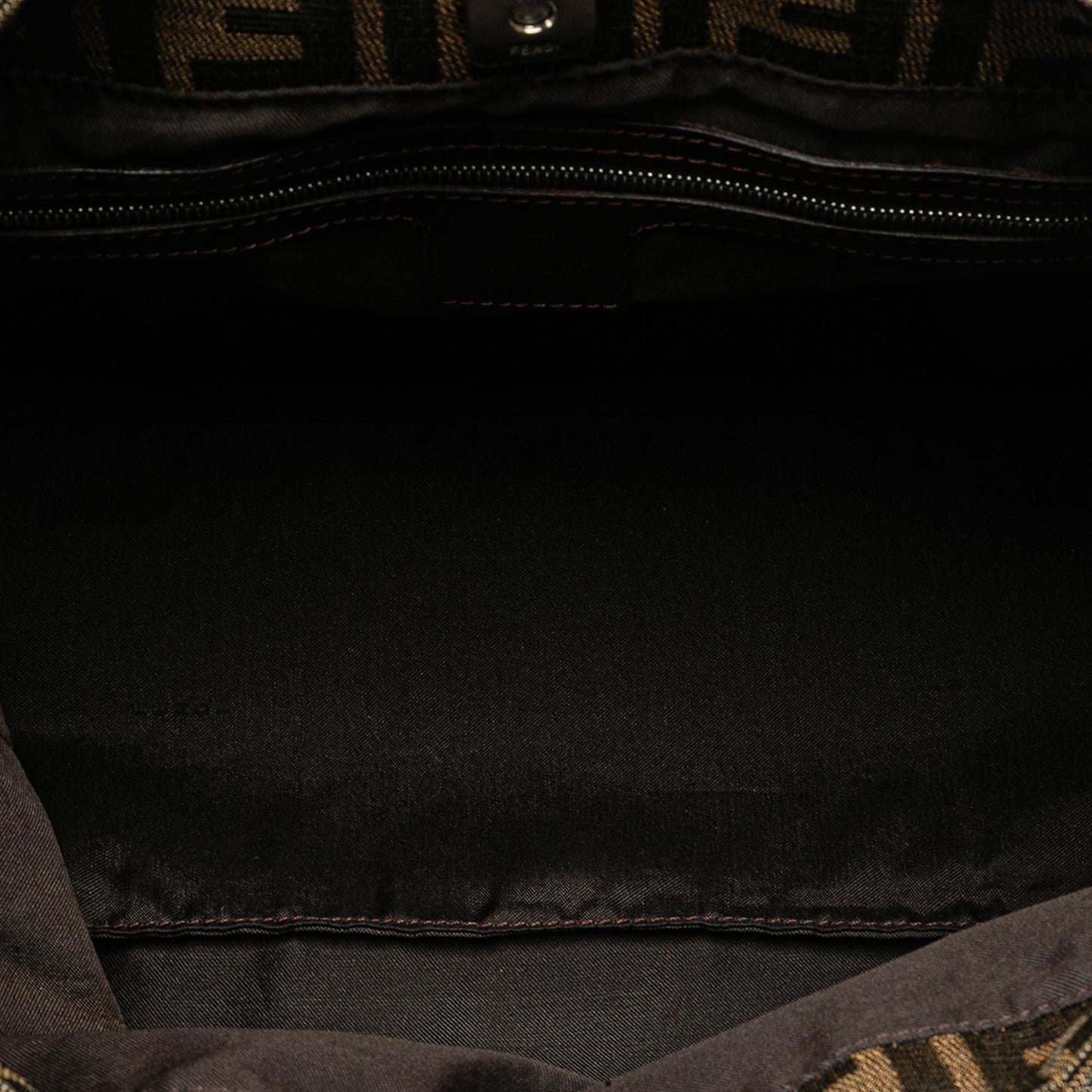 Fendi Zucca Canvas Double Flap Shoulder Bag