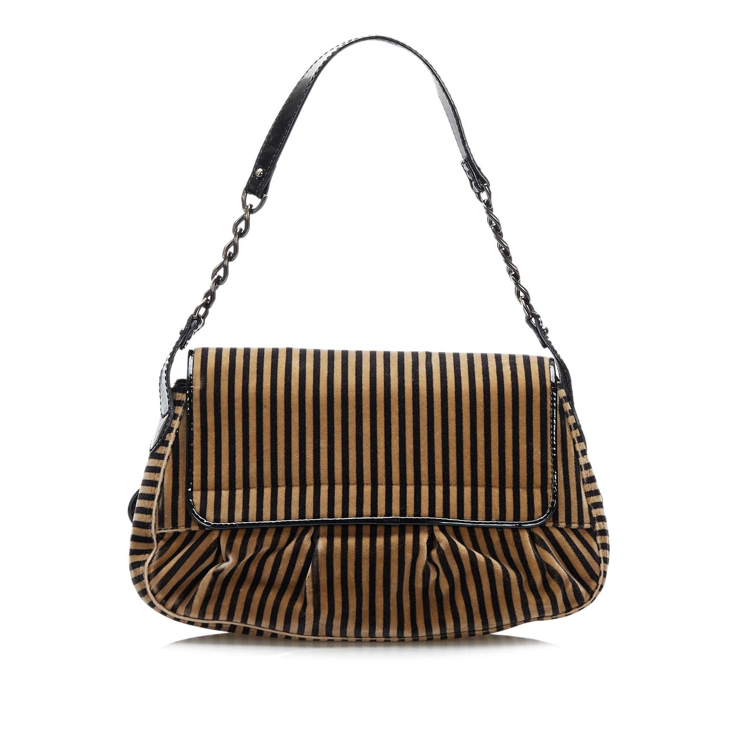 Fendi Striped Velvet B Bis Bag