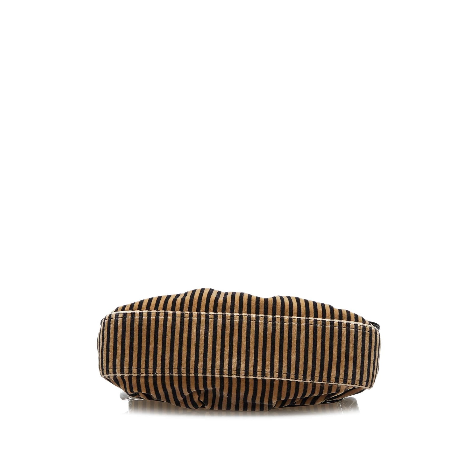Fendi Striped Velvet B Bis Bag