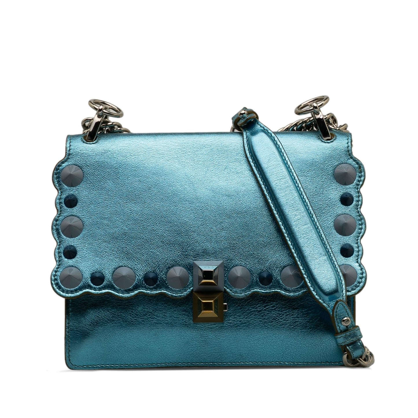 Fendi Studded Scalloped Kan I Crossbody (SHG-CeGCcL)