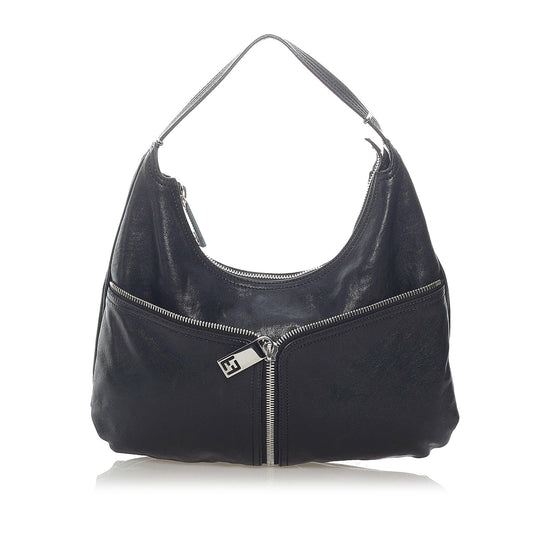 Fendi Unzipped Leather Hobo Bag (SHG-37305)