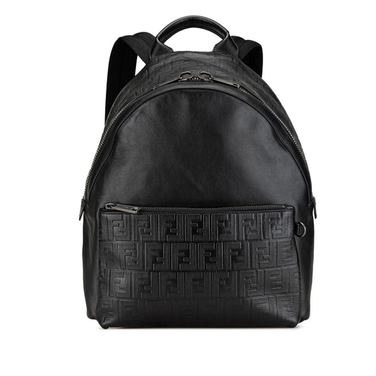 Fendi Vitello Grace Zucca Embossed Leather Backpack