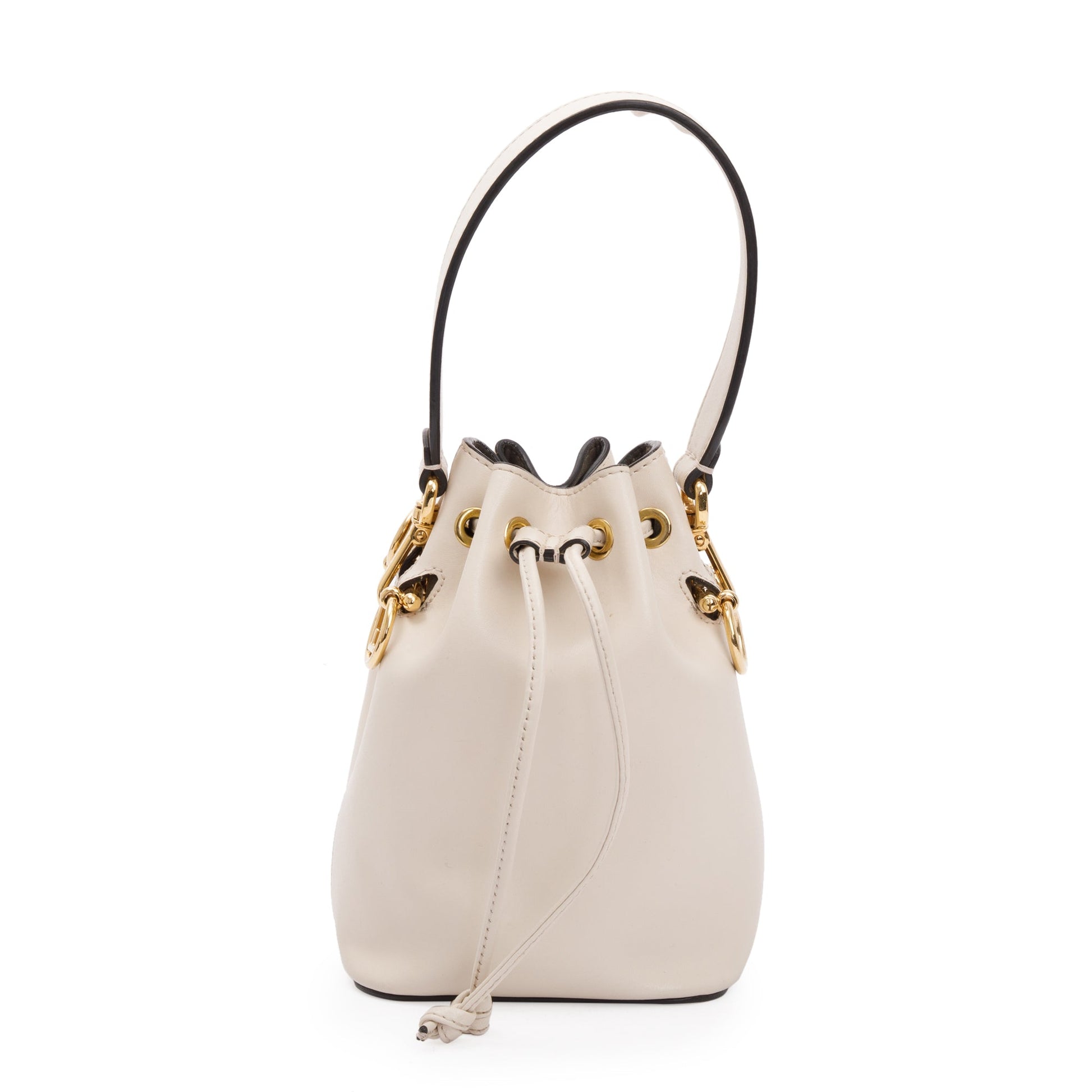 Fendi White Calskin Mini Mon Tresor Bucket Bag