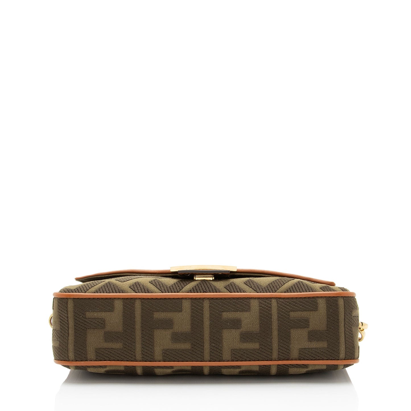 Fendi Zucca Embroidered Canvas Baguette Satchel