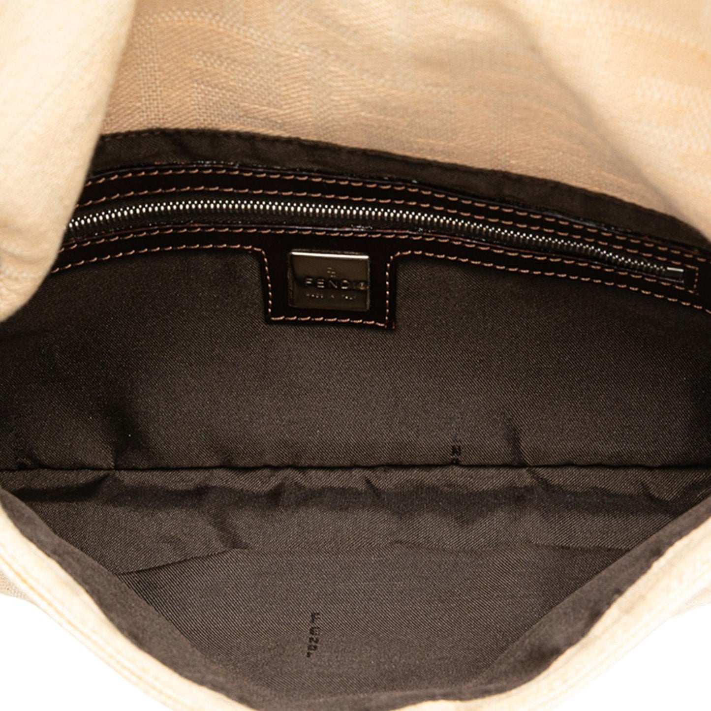 Fendi Canvas FF Marble Double Flap Shoulder Bag