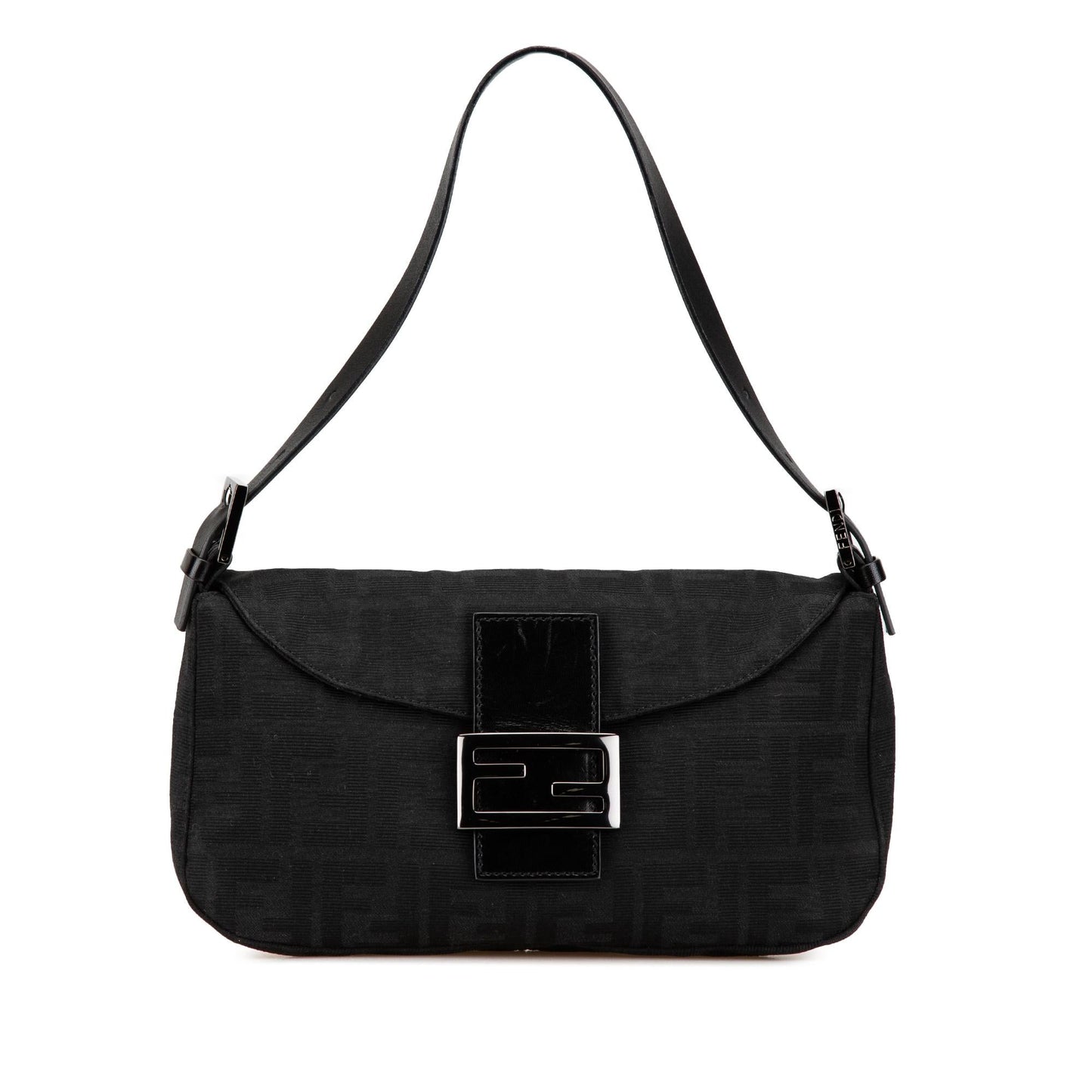 Fendi Zucca Canvas Double Flap Shoulder Bag
