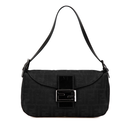 Fendi Zucca Canvas Double Flap Shoulder Bag