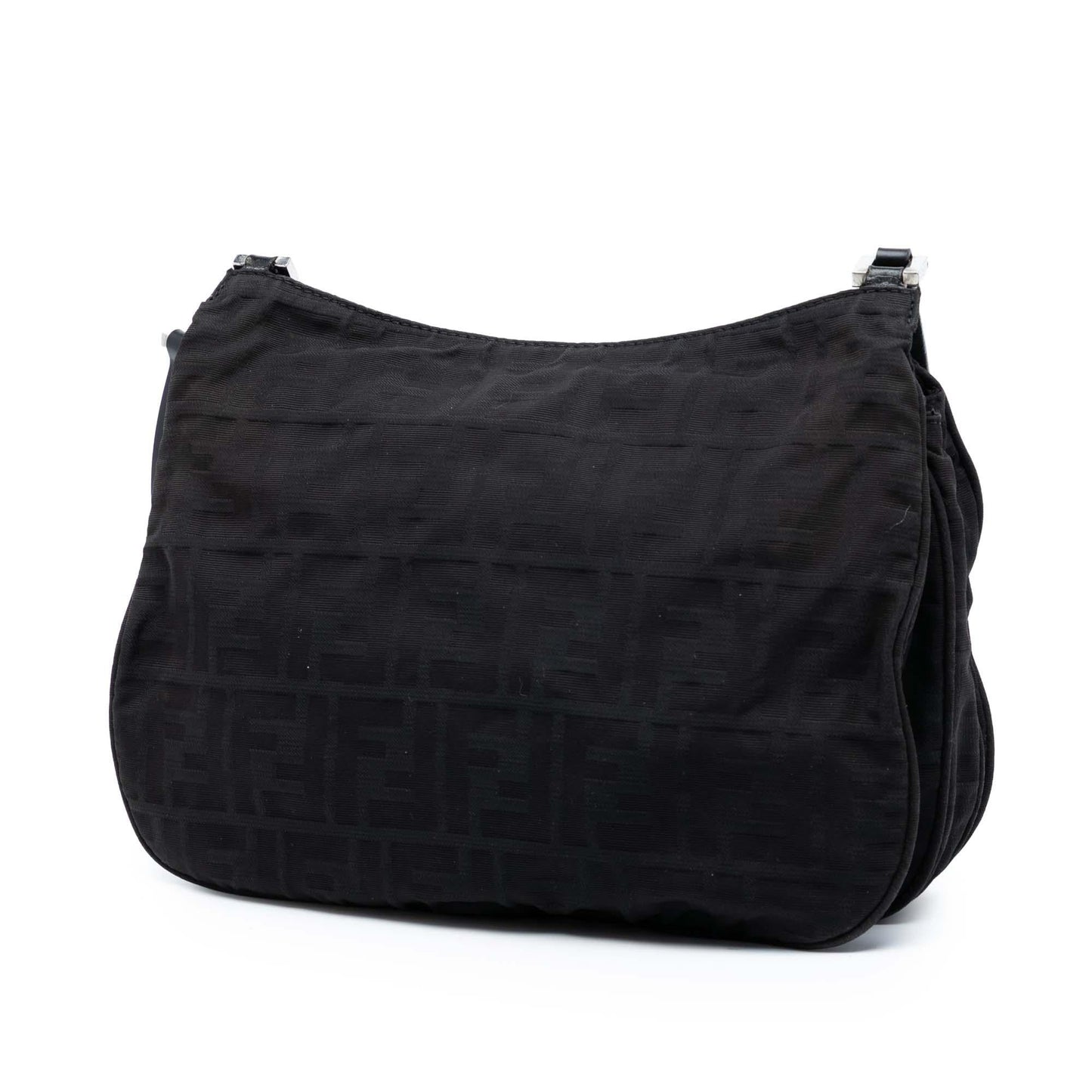 Fendi Zucca Coated Canvas FF 1974 Diagonal Convertible Baguette Satchel