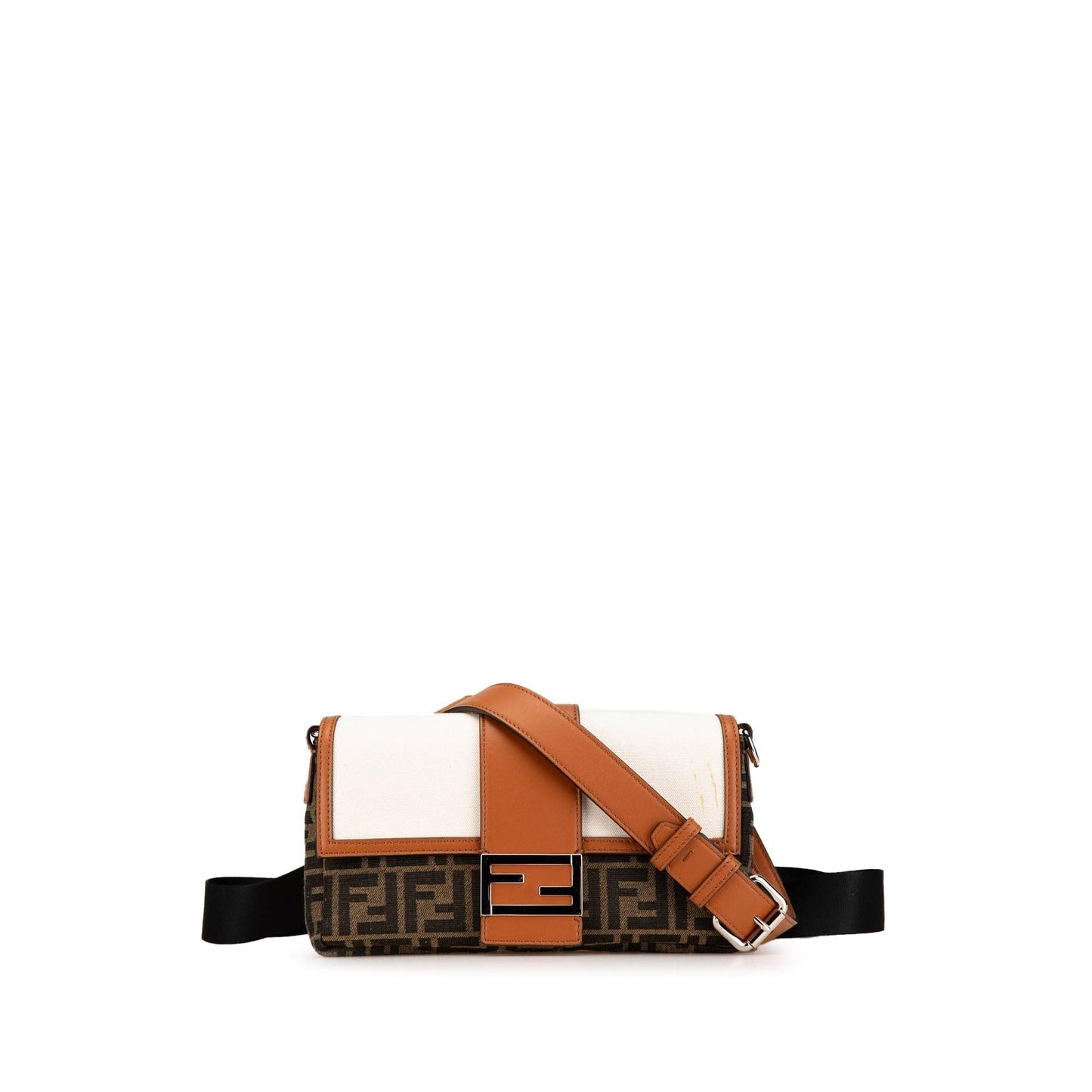 Fendi Zucca Canvas and Leather Convertible Baguette