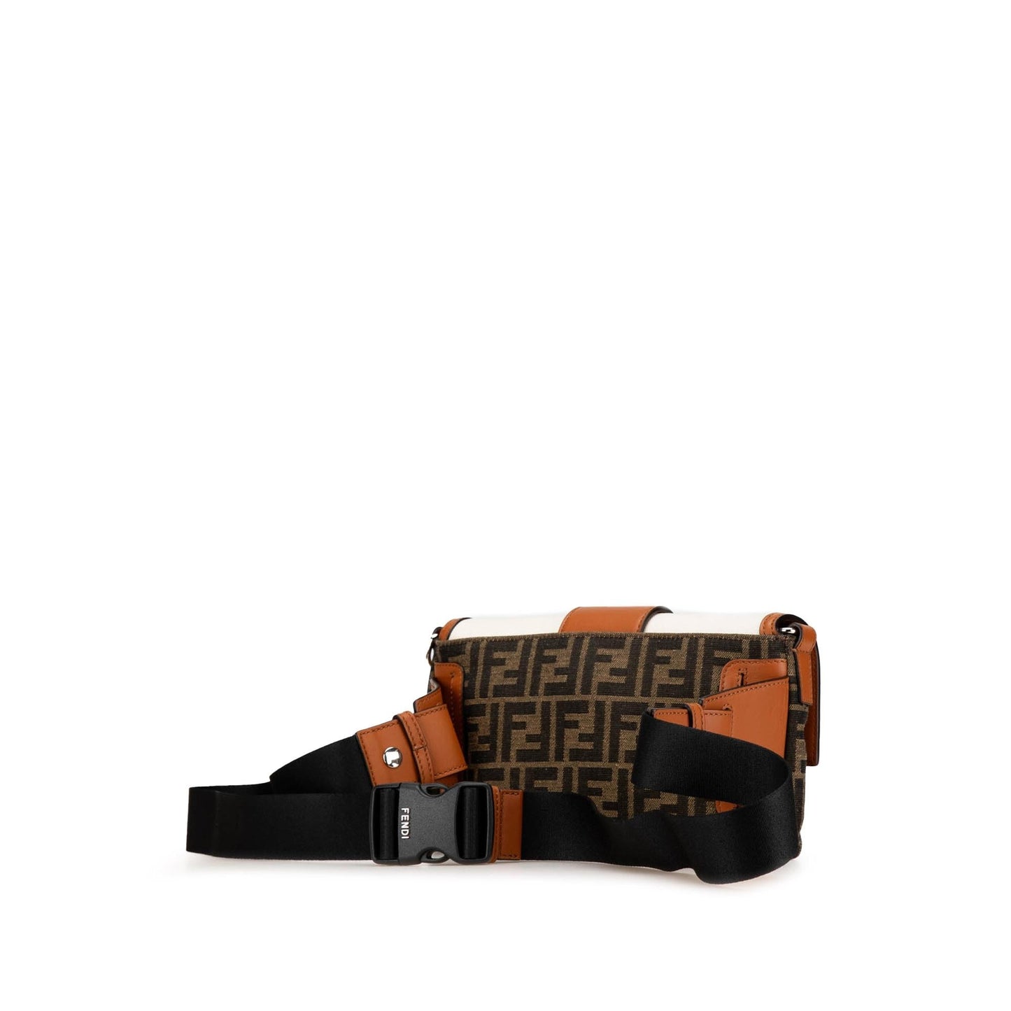 Fendi Bicolor Leather Chain Midi Baguette