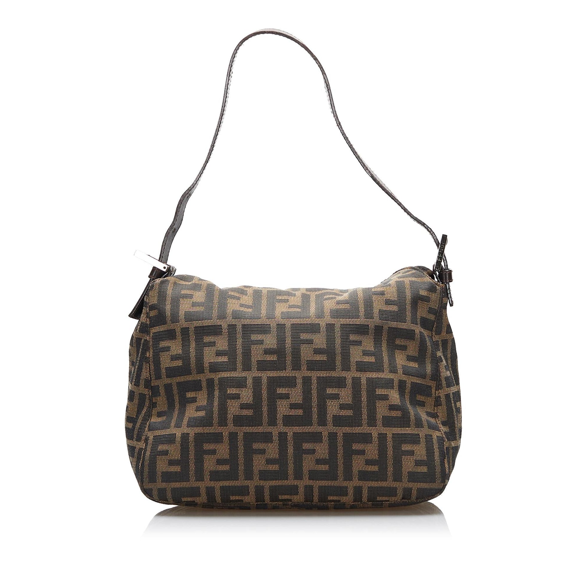 Fendi Zucca Double Flap Shoulder Bag