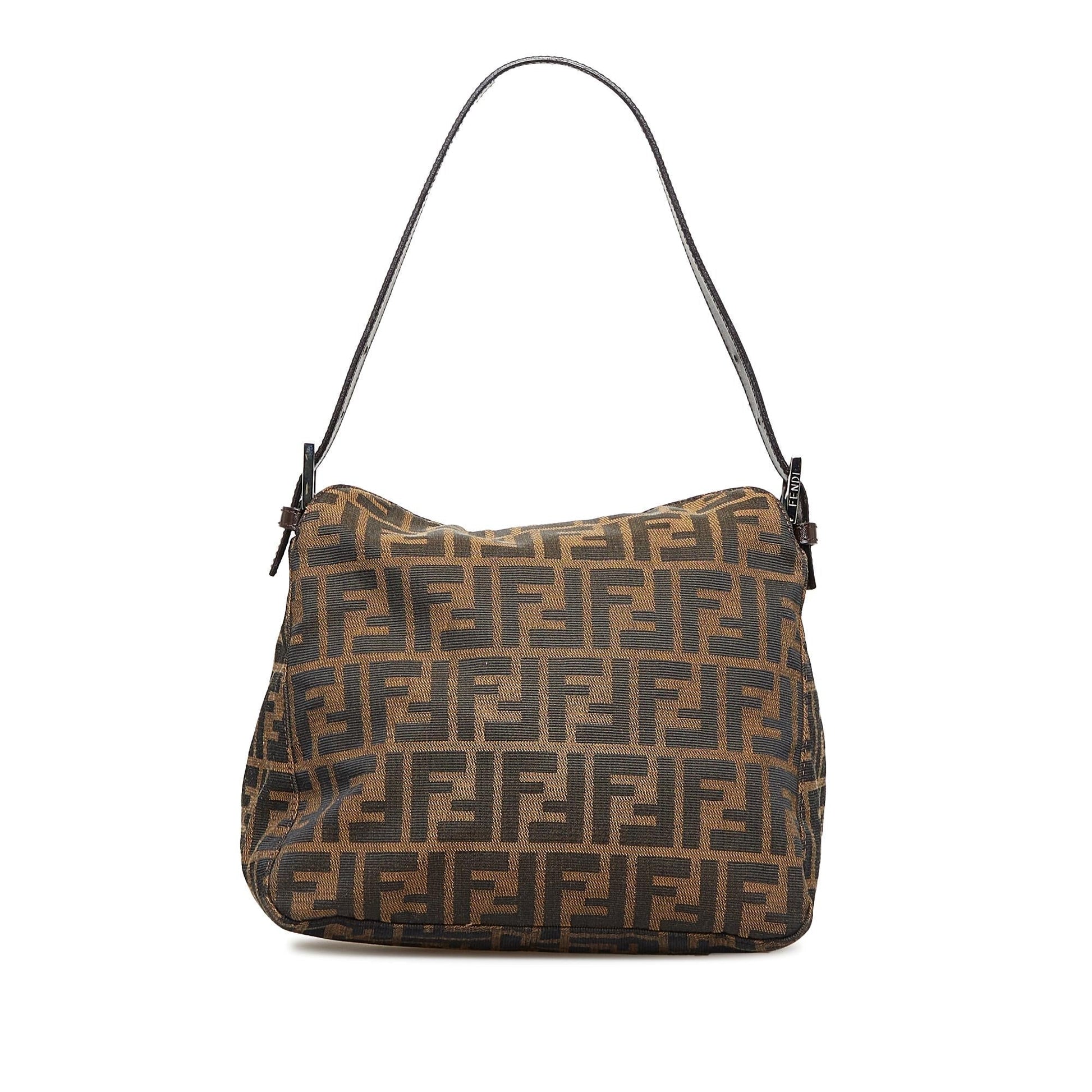 Fendi Zucca Double Flap Shoulder Bag