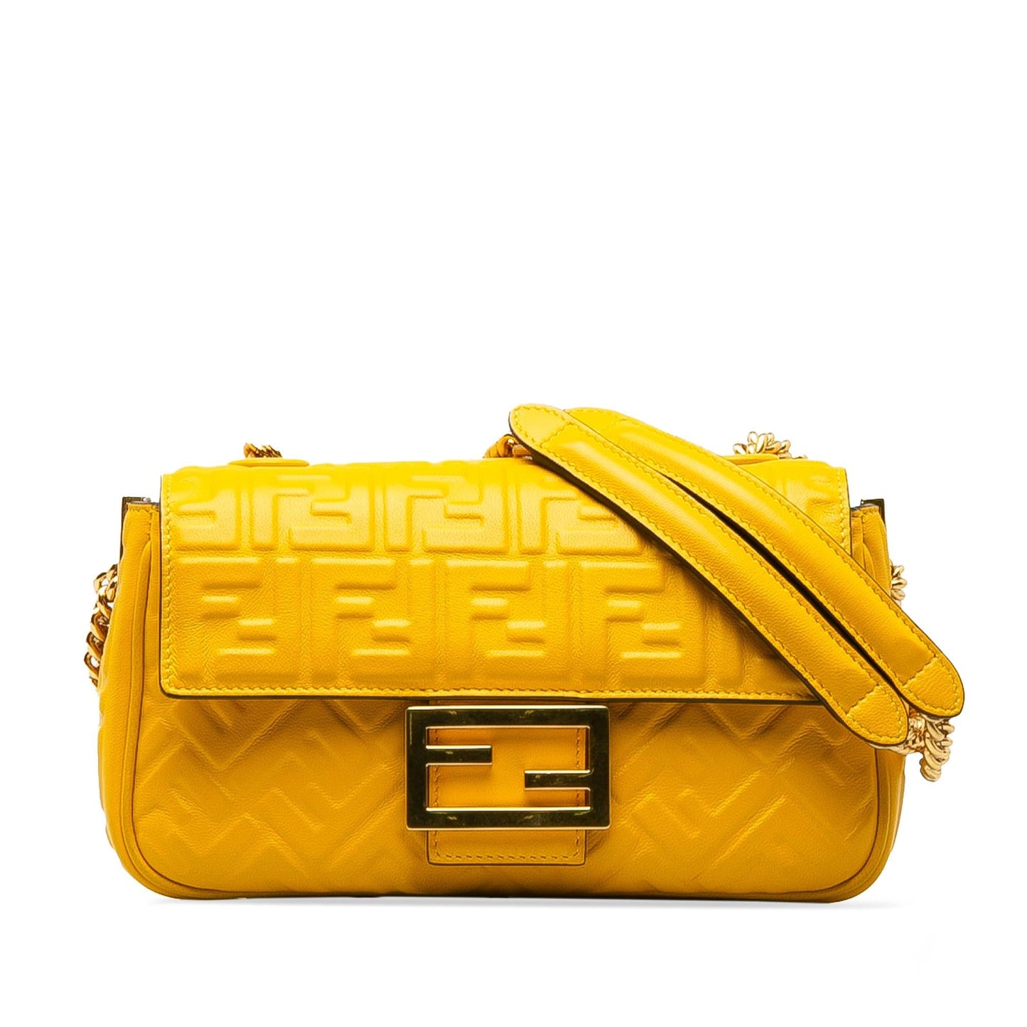 Fendi Zucca Embossed Chain Midi Baguette (SHG-0ukIAR)