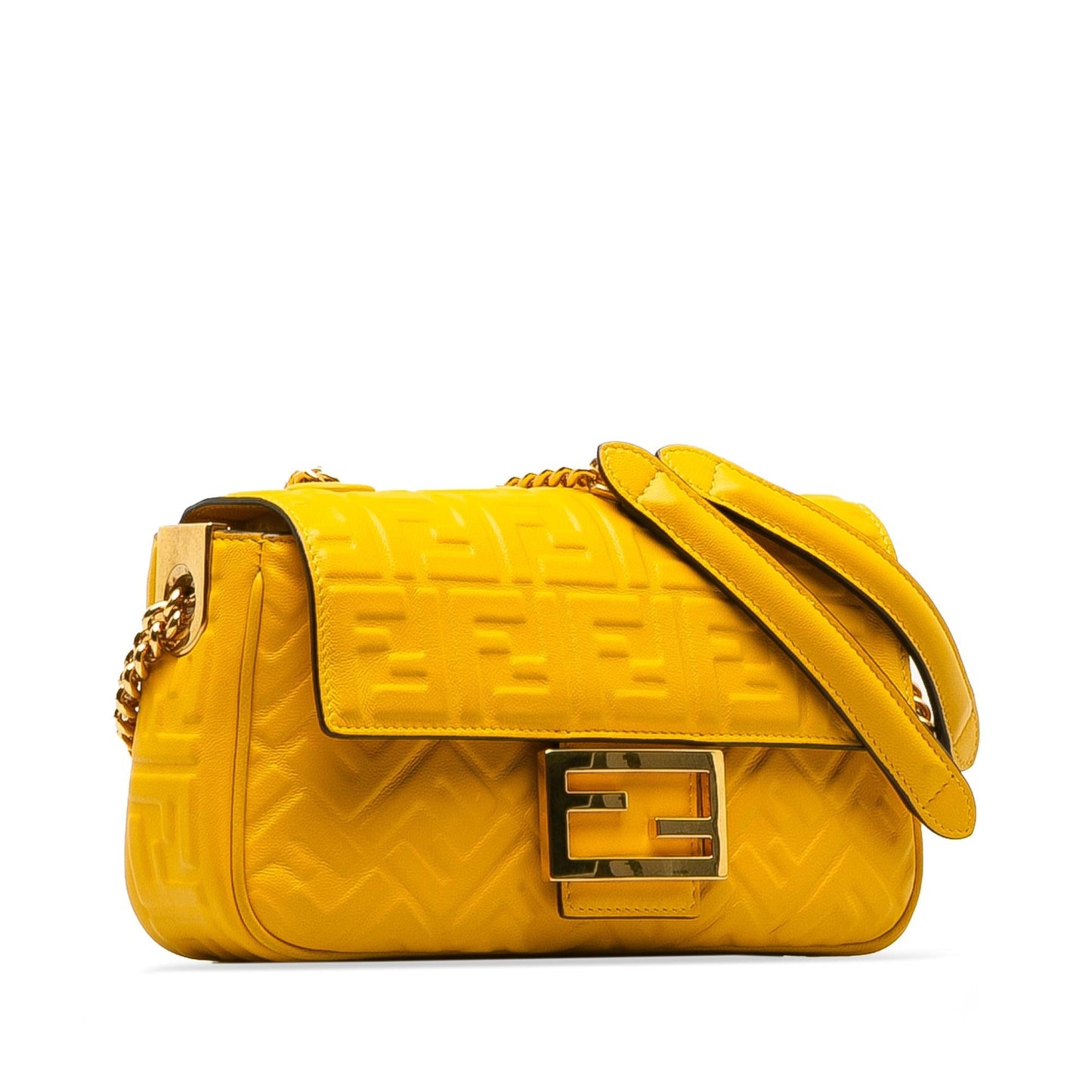 Fendi Zucca Embossed Chain Midi Baguette