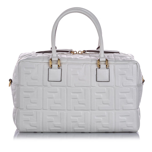 Fendi Zucca Embossed Leather Satchel (SHG-15966)