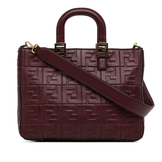 Fendi Zucca Embossed Leather Satchel (SHG-Th9GBp)