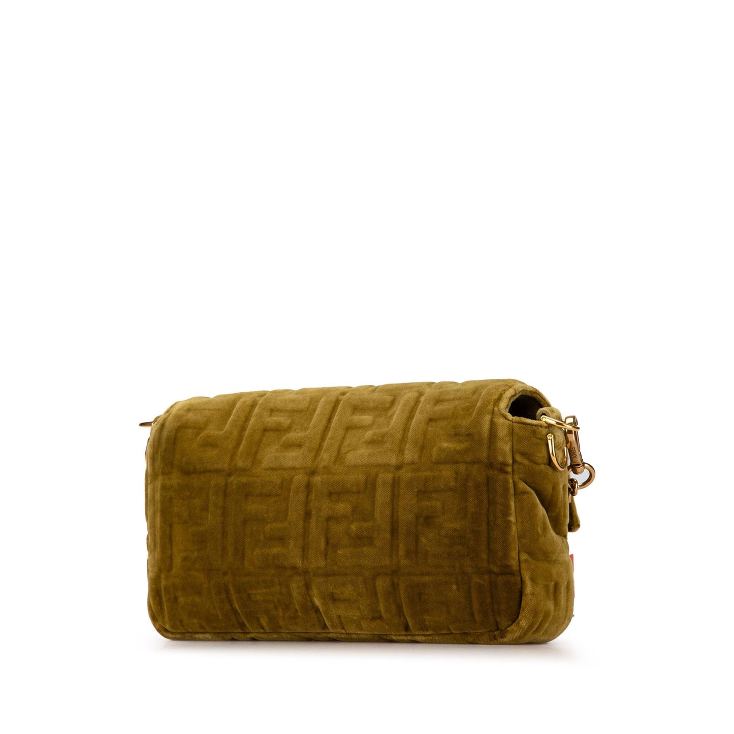 Fendi Zucca Embossed Velvet Baguette Satchel