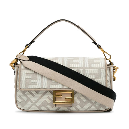 Fendi Zucca Embroidered Baguette Satchel (SHG-8kCI03)