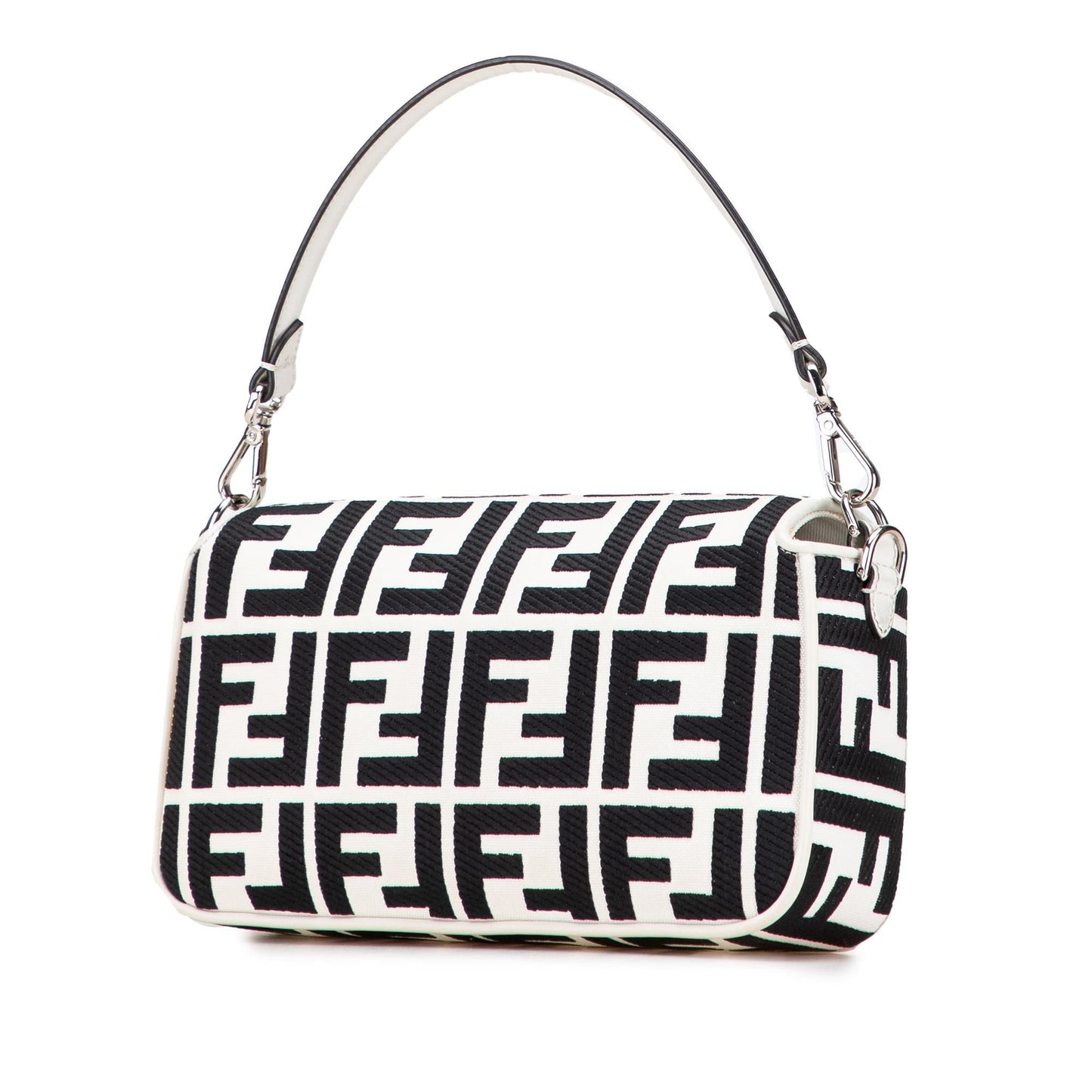 Fendi Zucca Embroidered Canvas Baguette Satchel