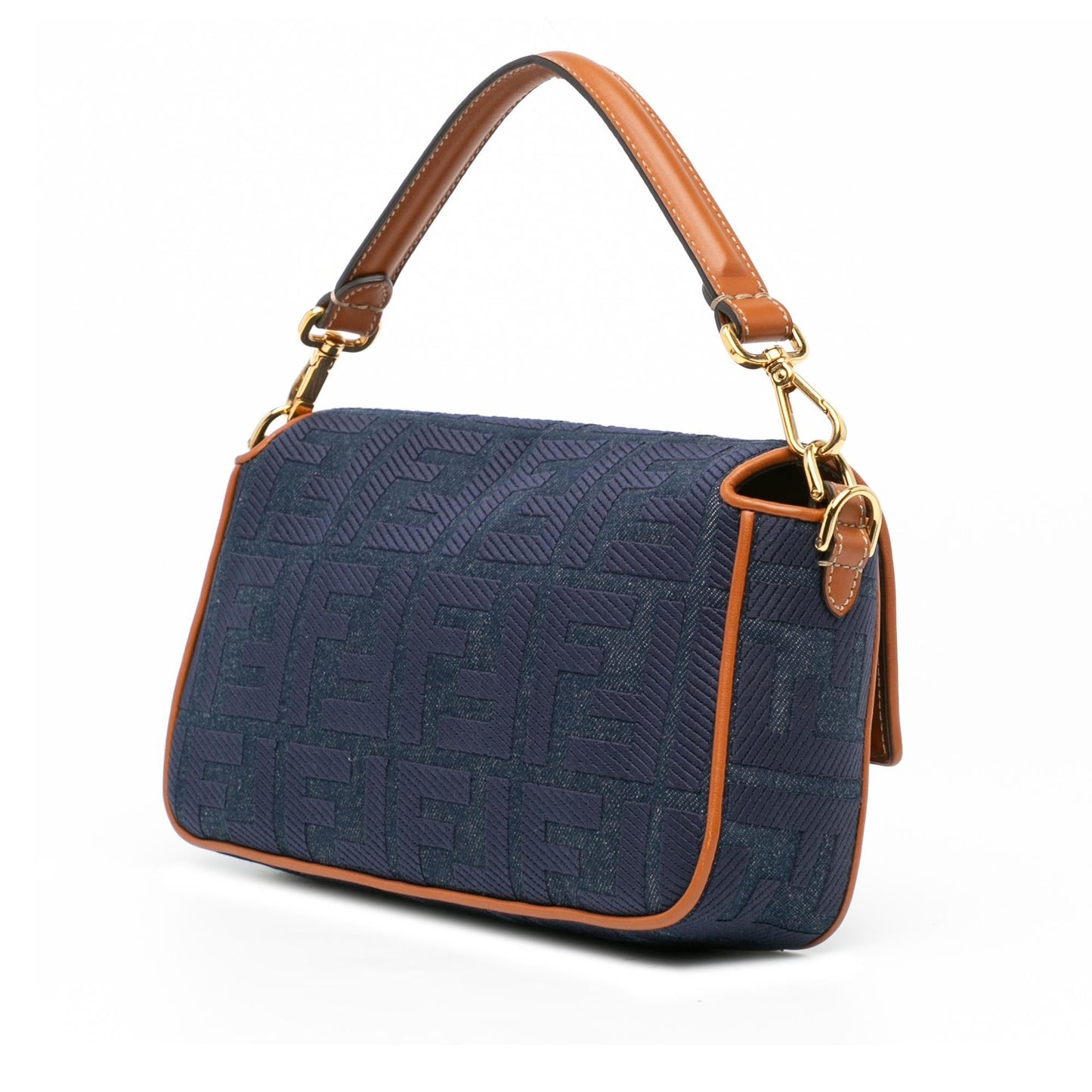 Fendi Large Zucca Embossed Velvet Baguette Satchel