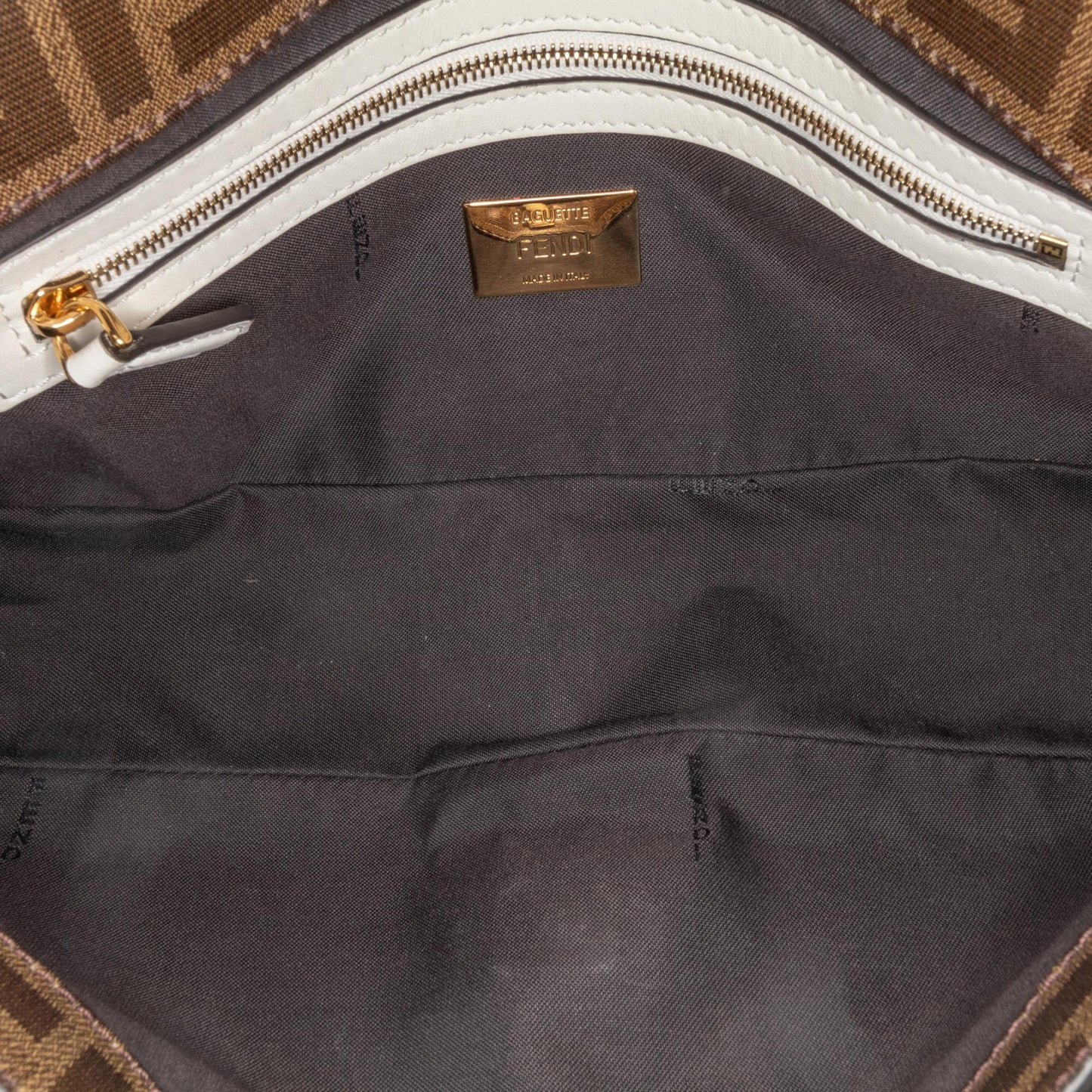 Fendi Striped Jersey Baguette Satchel
