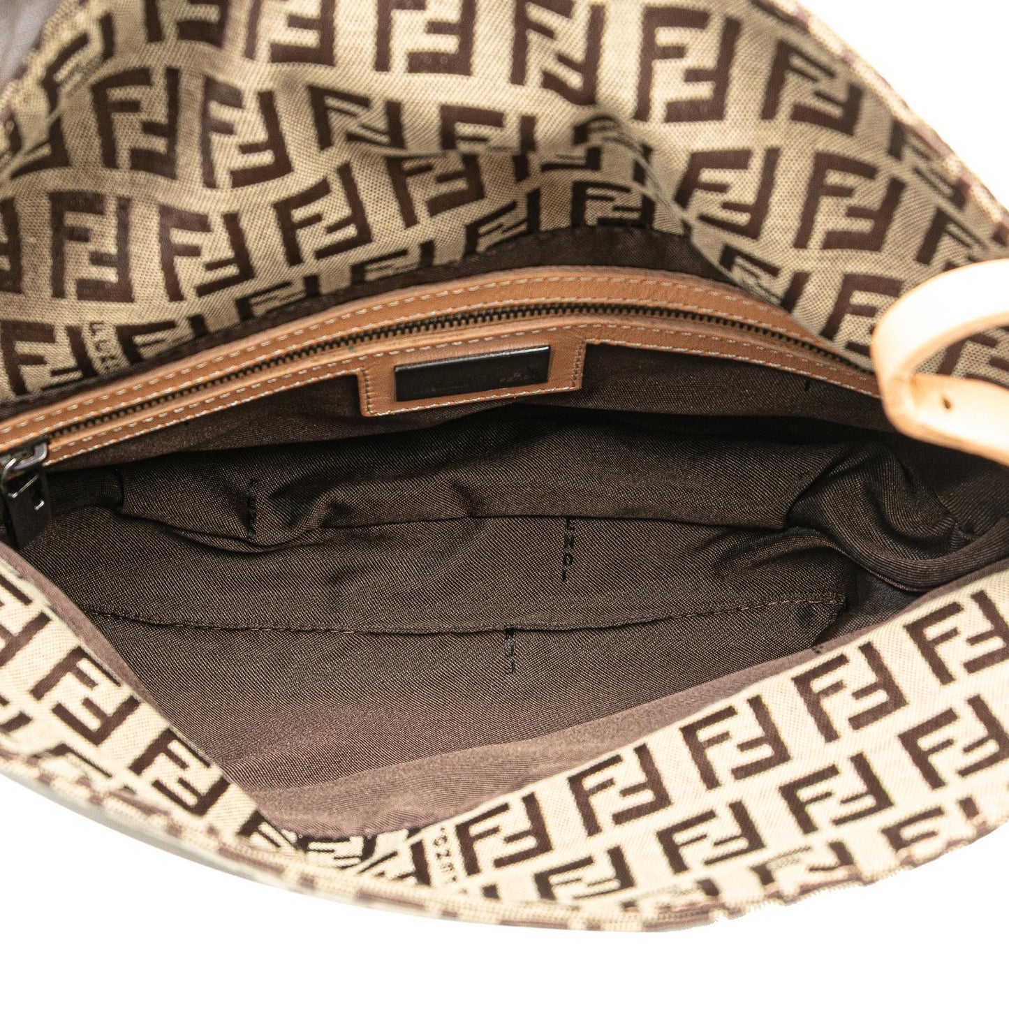 Fendi Zucca Canvas Double Flap Shoulder Bag