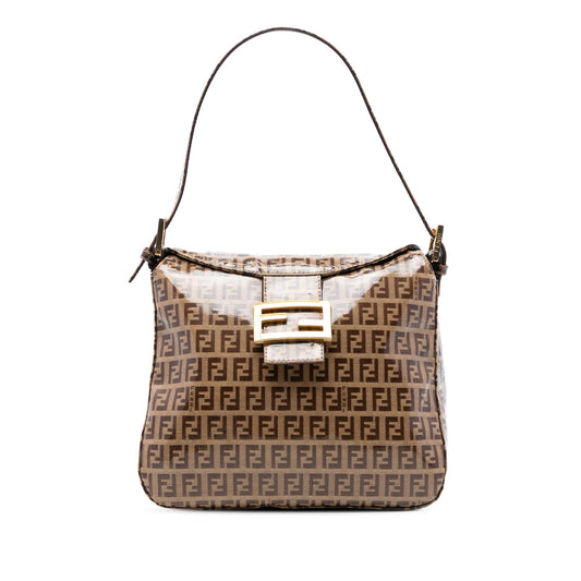Fendi Zucchino Crystal Double Flap Shoulder Bag