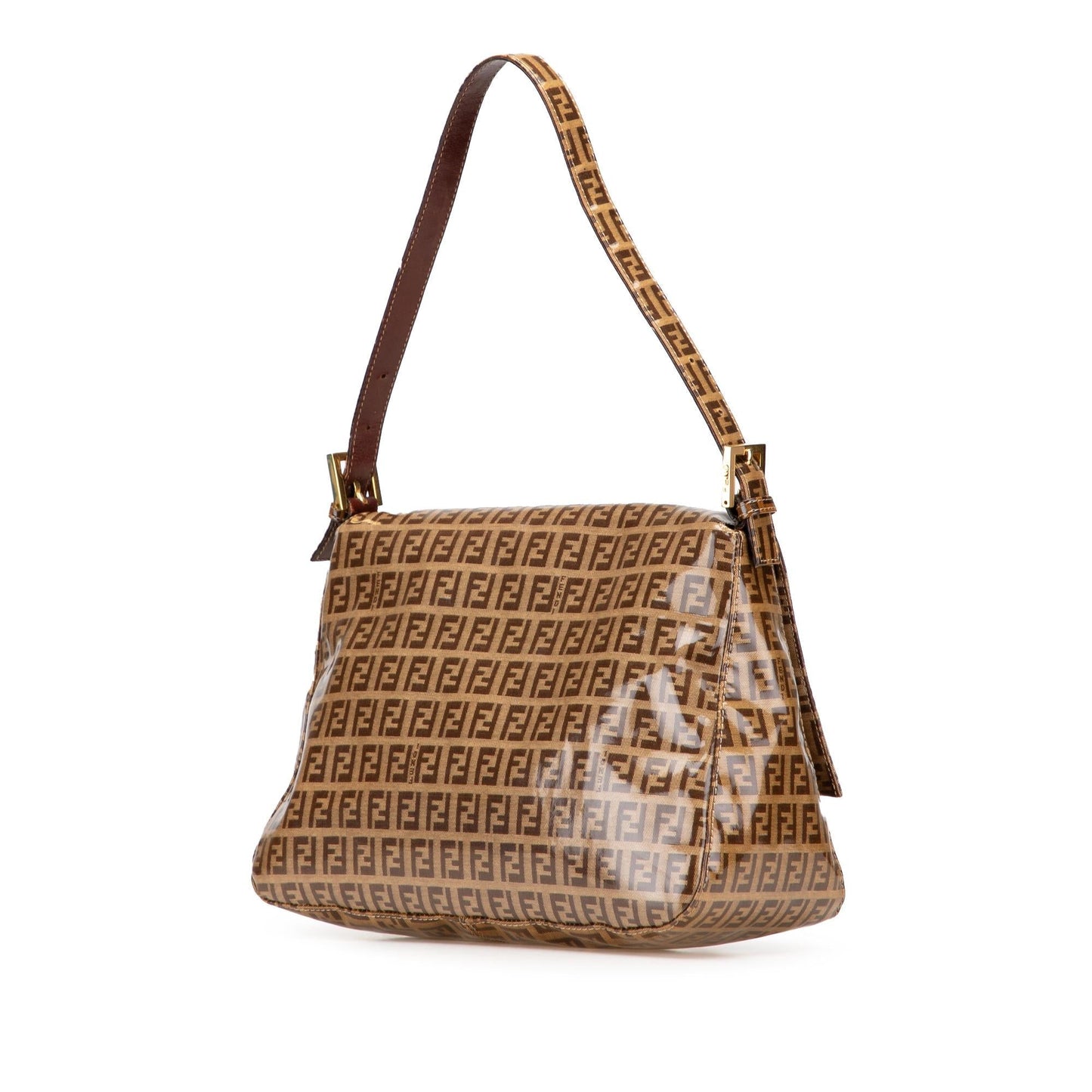Fendi Mini Zucca Embossed Leather Baguette Satchel