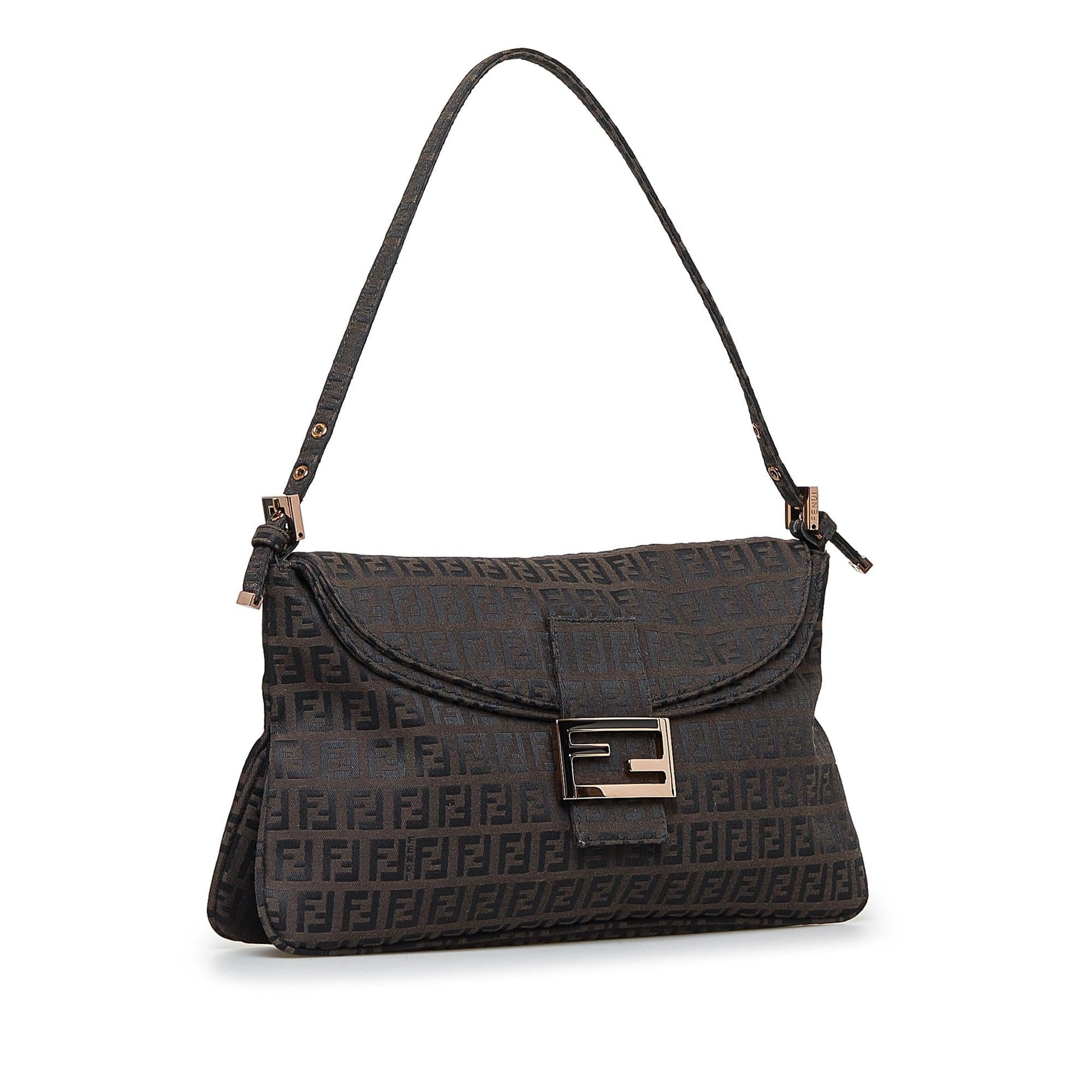 Fendi Zucchino Double Flap Baguette