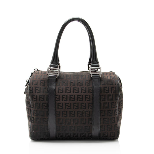 Fendi Zucchino Canvas Forever Small Boston Bag