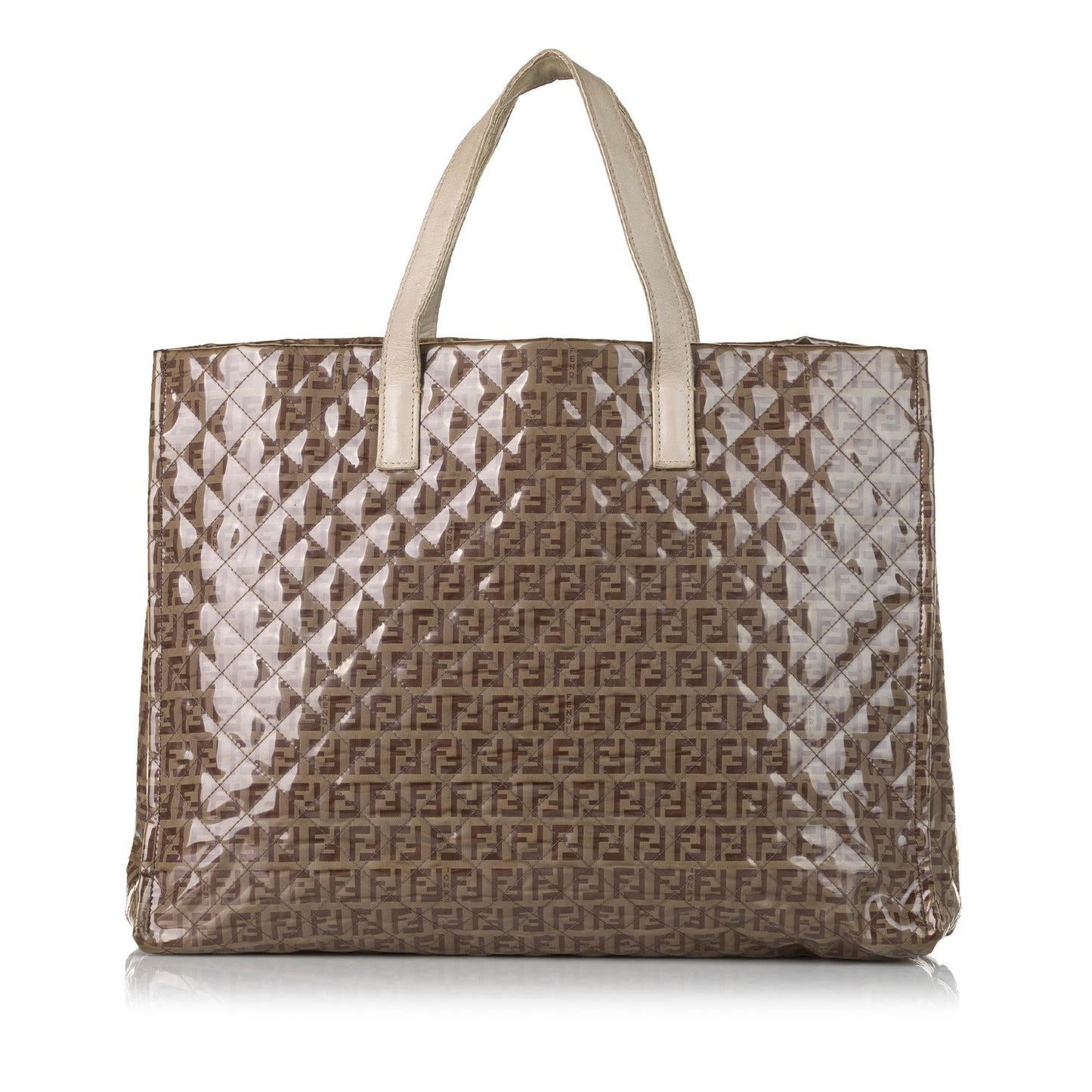 Fendi Zucca Embroidered Canvas Baguette Satchel