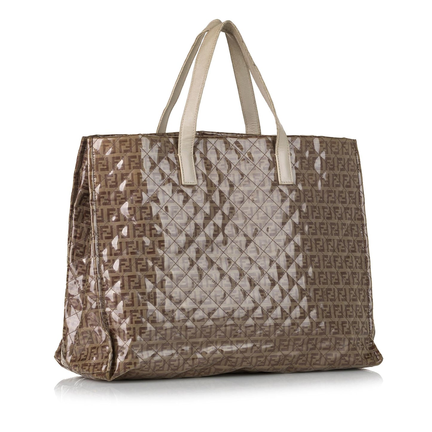 Fendi Zucca Embroidered Canvas Baguette Satchel