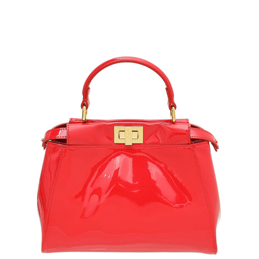 Fendi Red Peekaboo Vernis Mini Bag