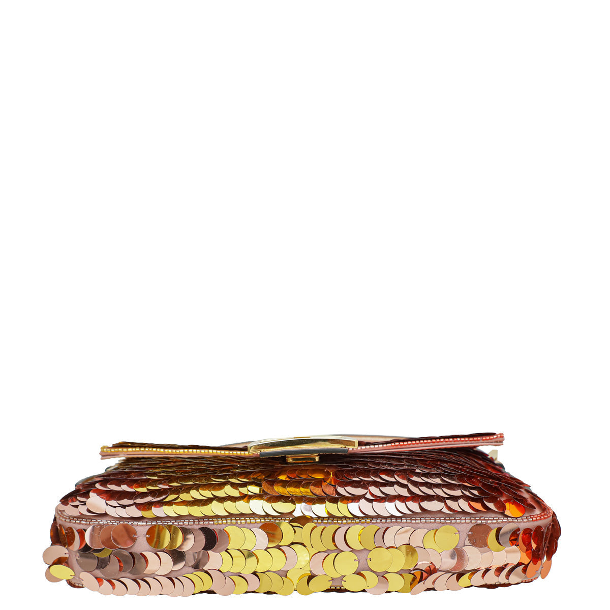 Fendi Rose Poudre Satin Baguette Bag Sequin Embellished Medium Bag