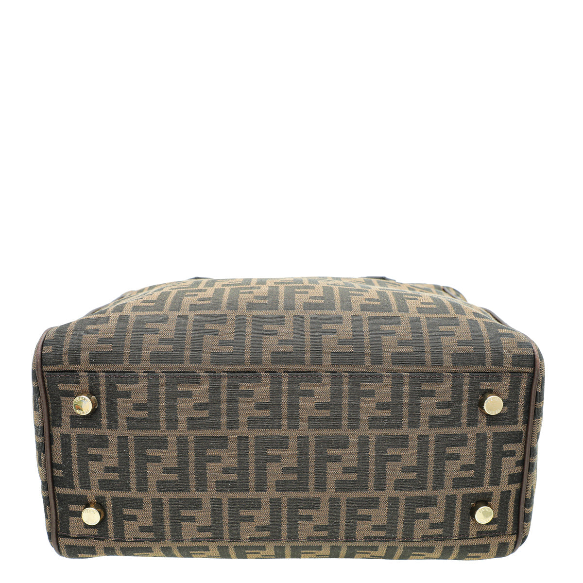 Fendi Tobacco Zucca Double Zip Tote Bag