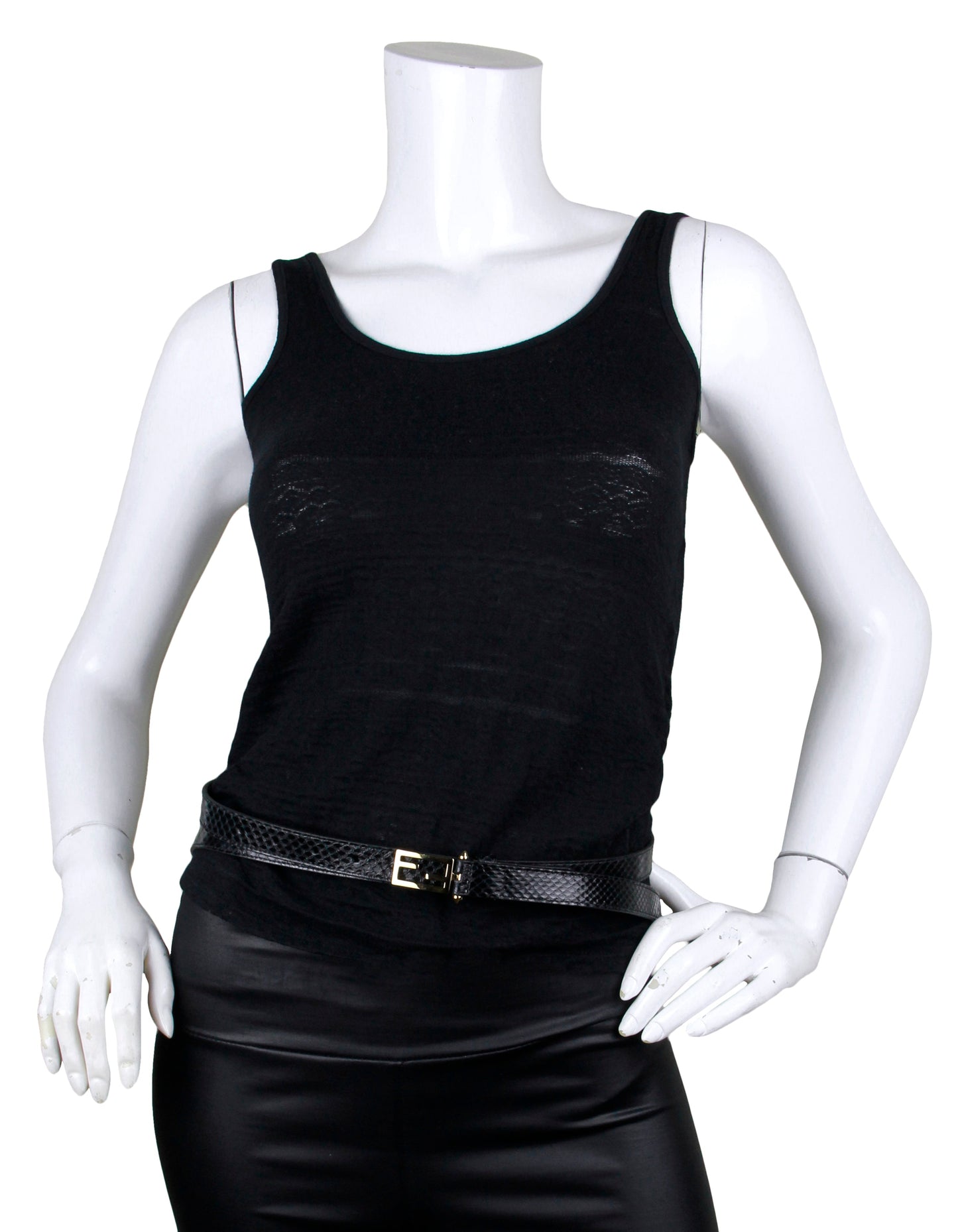Fendi Black Snake Print Thin Baguette Double Wrap Belt sz 75/ 30"