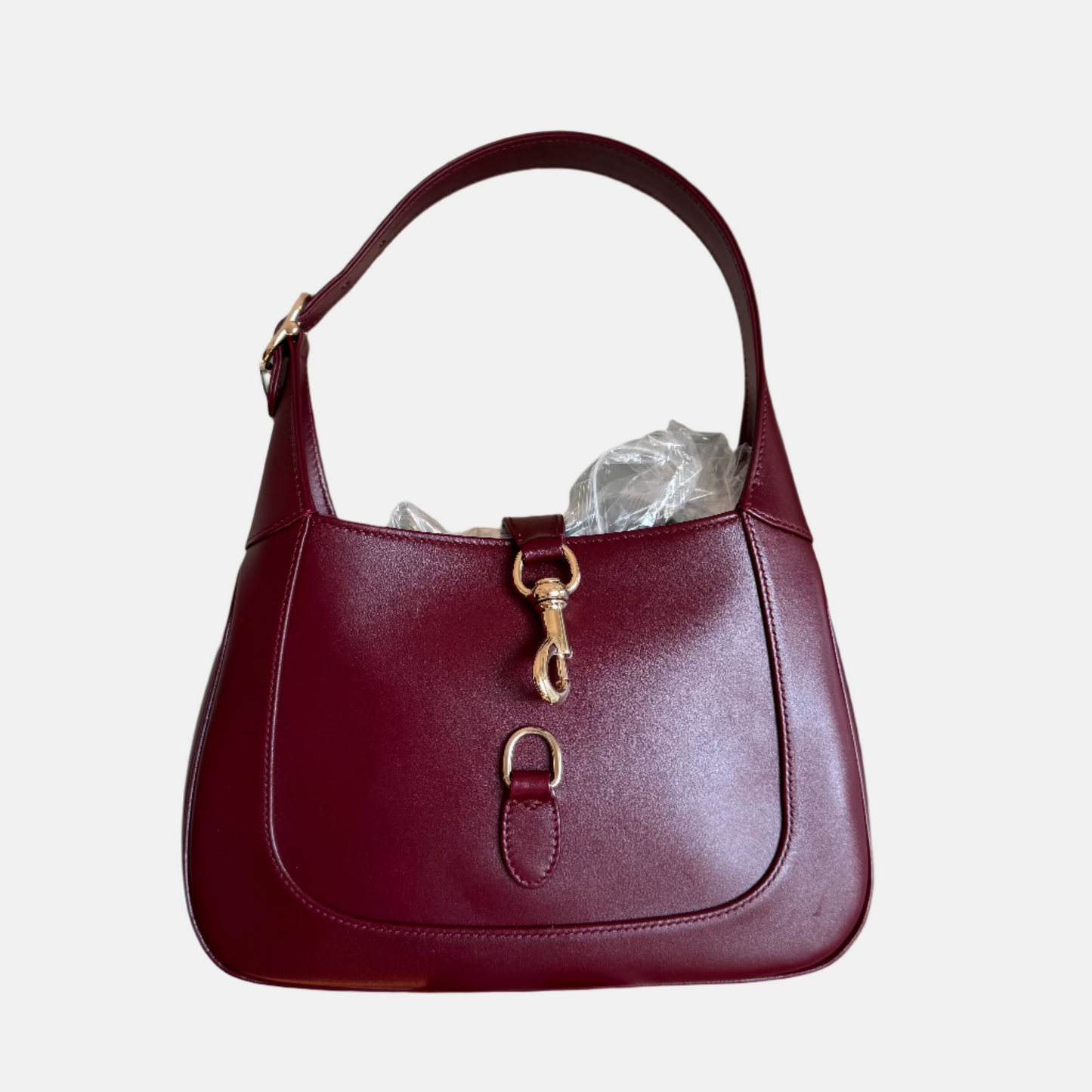 Gucci Jackie 1961 Small Ancora Red Burgundy Leather Shoulder Bag