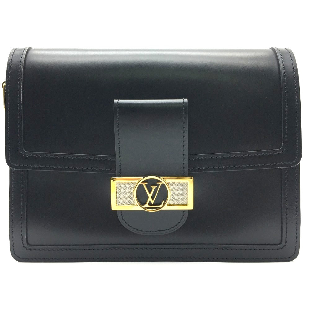 LOUIS VUITTON Shoulder Bag Calfskin black LV Lock Chain Dauphiné MM