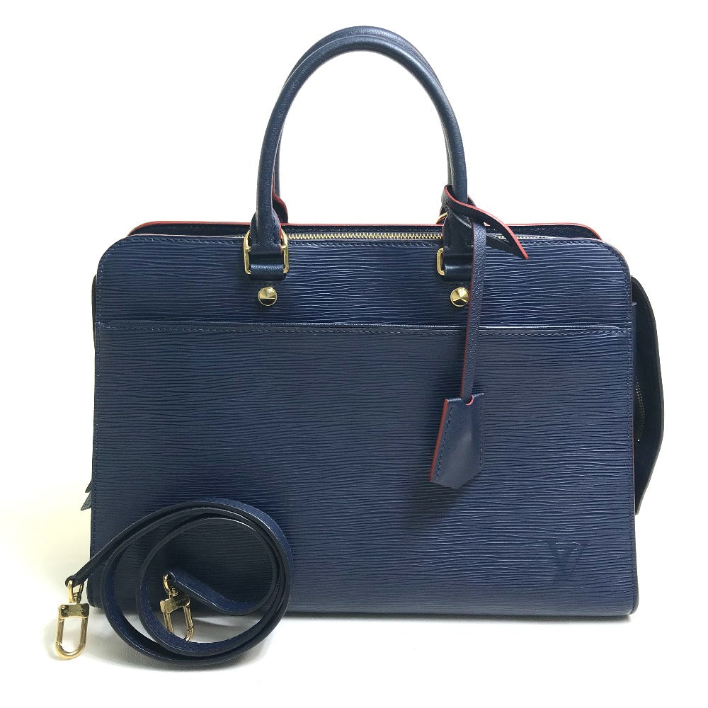 LOUIS VUITTON Handbag Epi Leather Navy x red Epi Vaneau GM Women