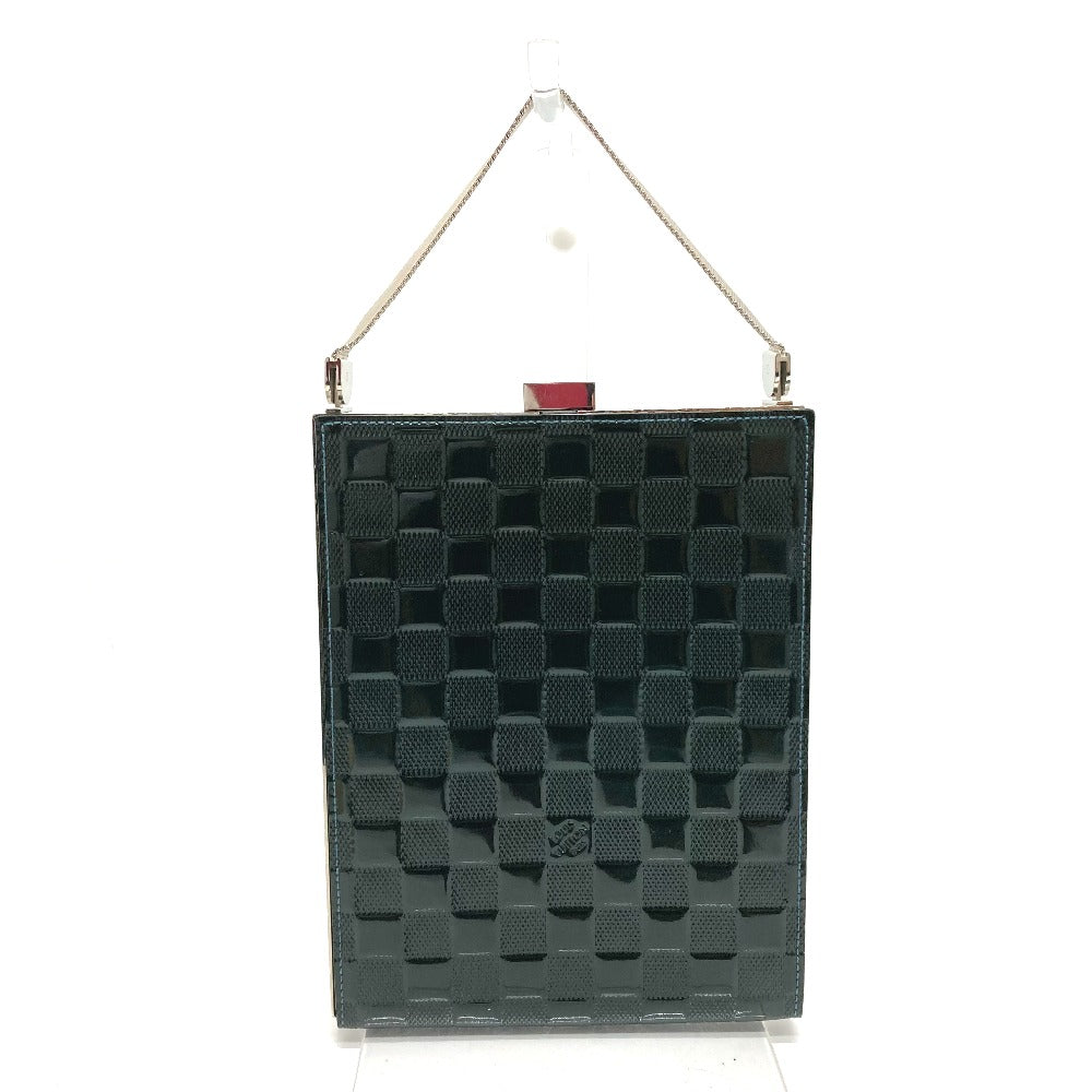 LOUIS VUITTON Handbag Patent Leather, Damier Vernis Dark green Damier Vernis Anju GM