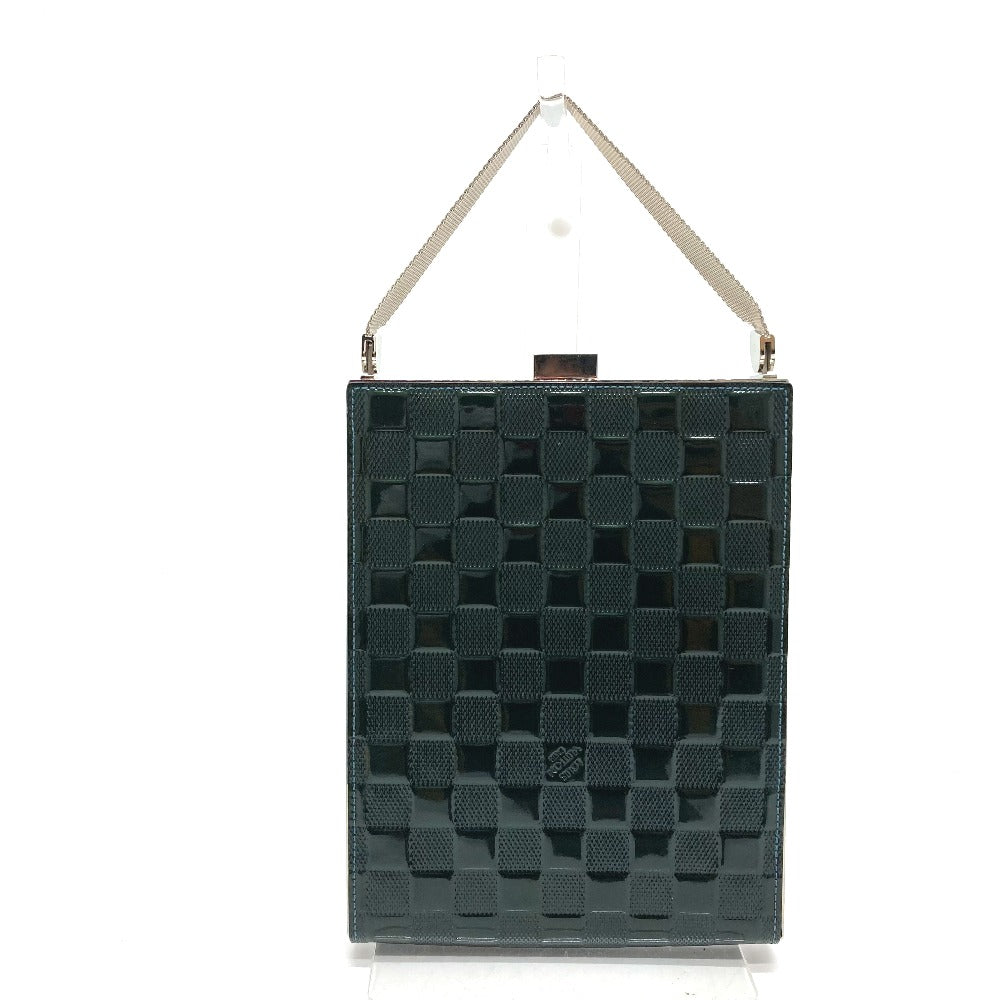 Luxury Women's Handbag | LOUIS VUITTON Handbag Patent Leather, Damier Vernis Dark green Damier Vernis Anju GM