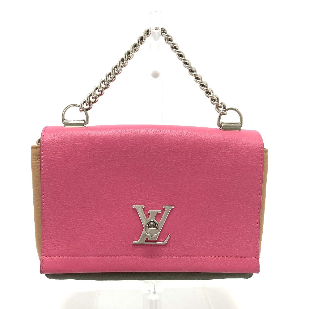 LOUIS VUITTON Shoulder Bag leather Pink x Khaki x Beige Tricolor Rock Me 2 BB Women